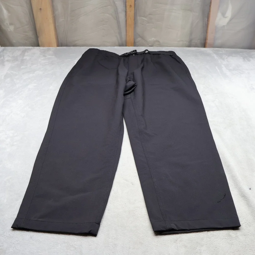 North Face Pants Mens Large Black Belted Hiking Outdoor‎ Trail Rain Wind 34x28